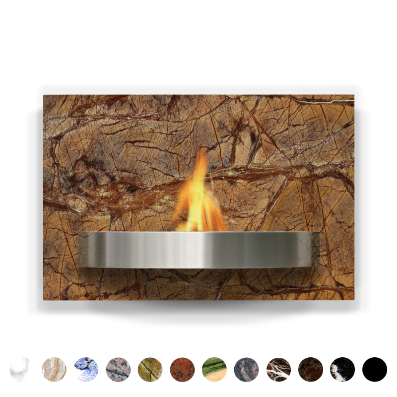 Bio Kamin nach Maß Marmor als Geheimtipp mit hochwertigem Bioalkohol 96 - 99 % von Ricon konfigurieren Regenwald Stein