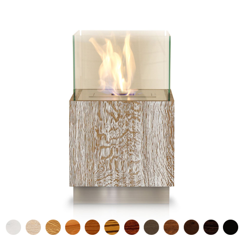 Biokamin Shabby Chic Eiche handgemacht nostalgisch aber edel und wertbeständig weißer Designer Ofen ohne Schornstein zum konfigurieren ricon