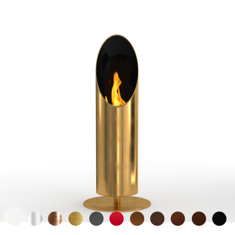 Luxus Bio Kamin vergoldet groß rechteckig oder oval auf Wunsch als Wandkamin Gel für Ihr Esszimmer Gold Ricon Manufaktur