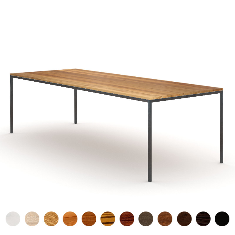 Premium Esstisch Massivholz Kernbuche minimalistisch mit Metallgestell Berlin