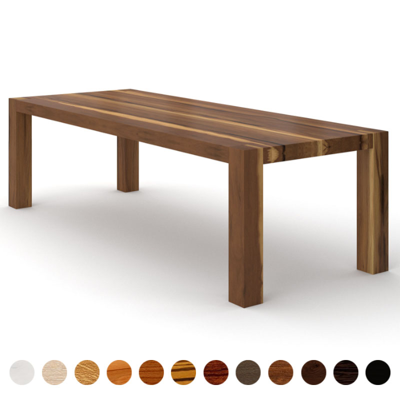 Premium Esstisch Holz Nussbaum-satin massiv rustikal nach Maß Boston