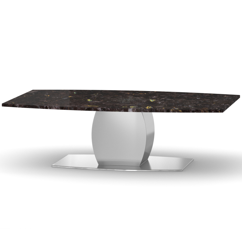 Premium Esstisch mit Granitplatte Brown Antique nach Maß und Metallgestell Amsterdam