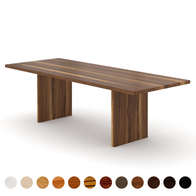 Hochwertiger Massivholztisch Nussbaum-satin mit Holzwangen auf Maß Oslo