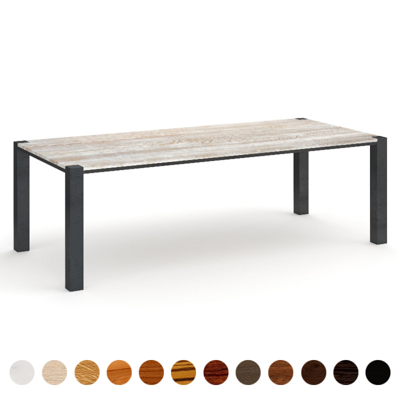 Moderner Massivholztisch Eiche shabby chic nach Maß mit Metallbeinen Kerpen