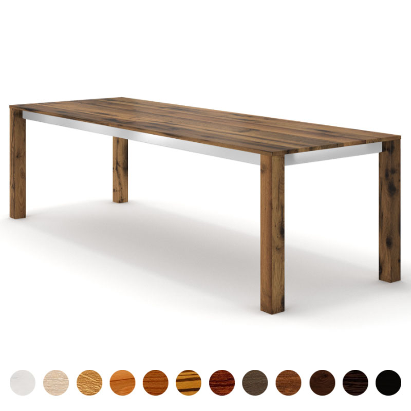 Exklusiver Echtholztisch Eiche-Altholz massiv mit Zarge München