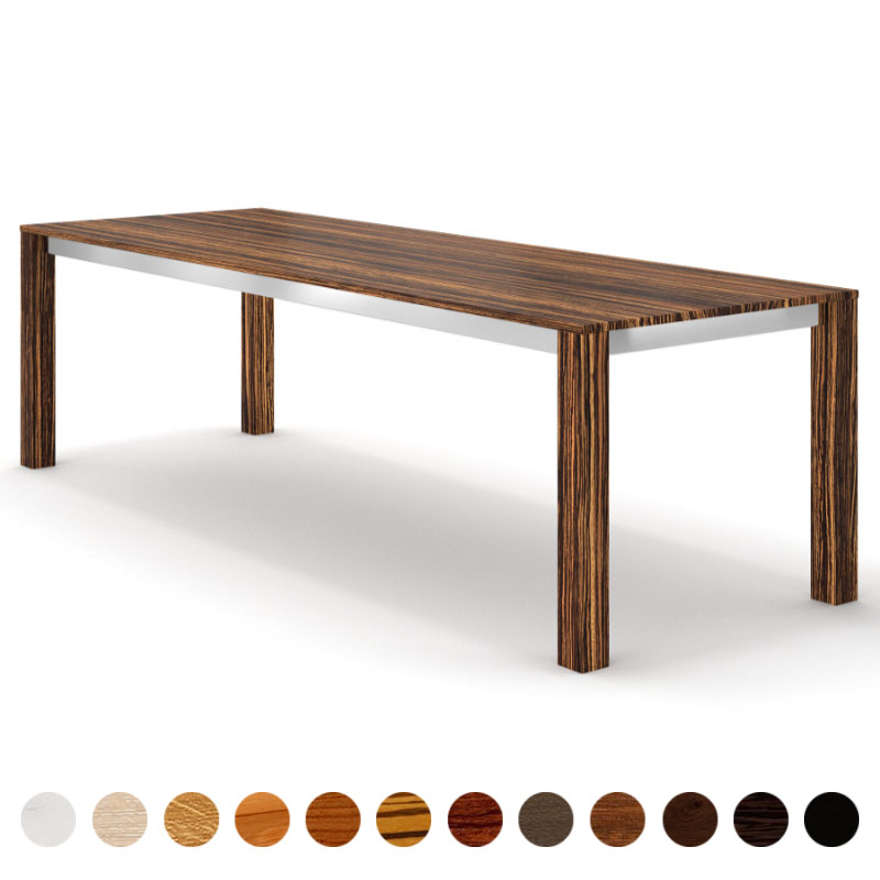 Exklusiver Echtholztisch Zebrano massiv mit Zarge München