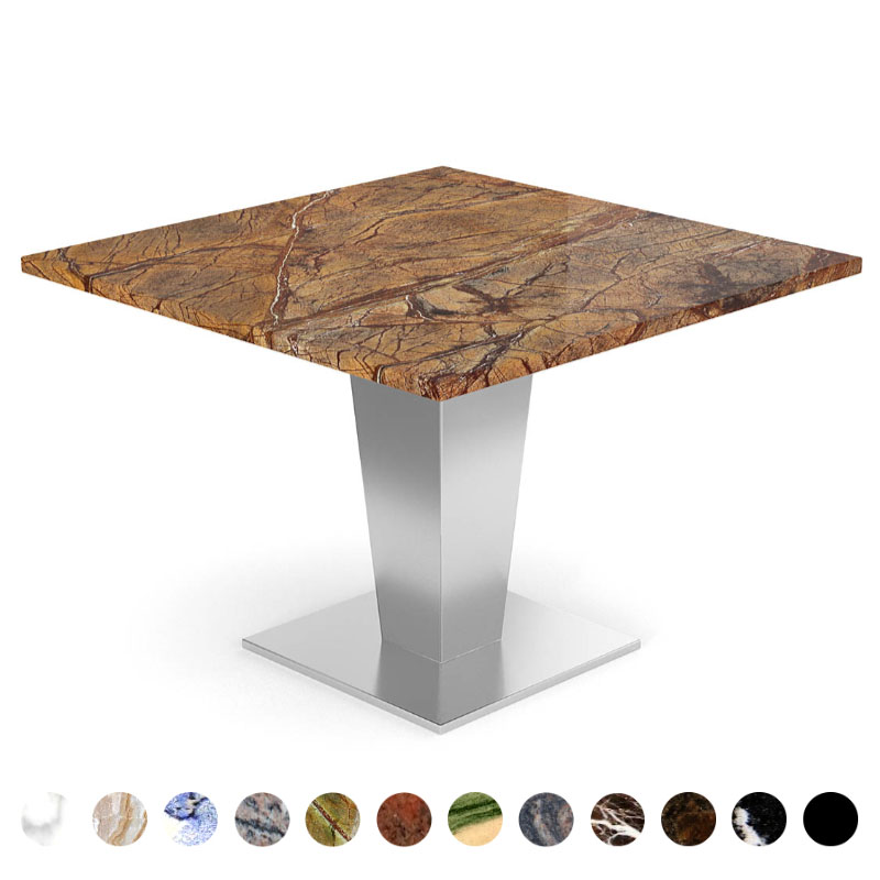 Hochwertiger Säulentisch Granit Rainforest Brown Marmor Mittelfuß Metall Toronto