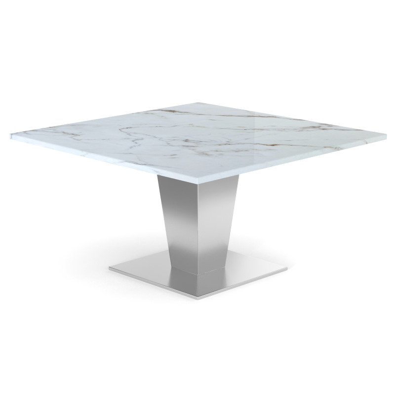 Deluxe Säulentisch Granit Marmor Calacatta Brazil Mittelfuß Metall Toronto