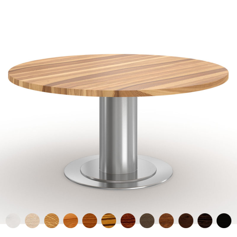 Premium Esstisch Massivholz Kernesche mit runder Mittelsäule Barcelona