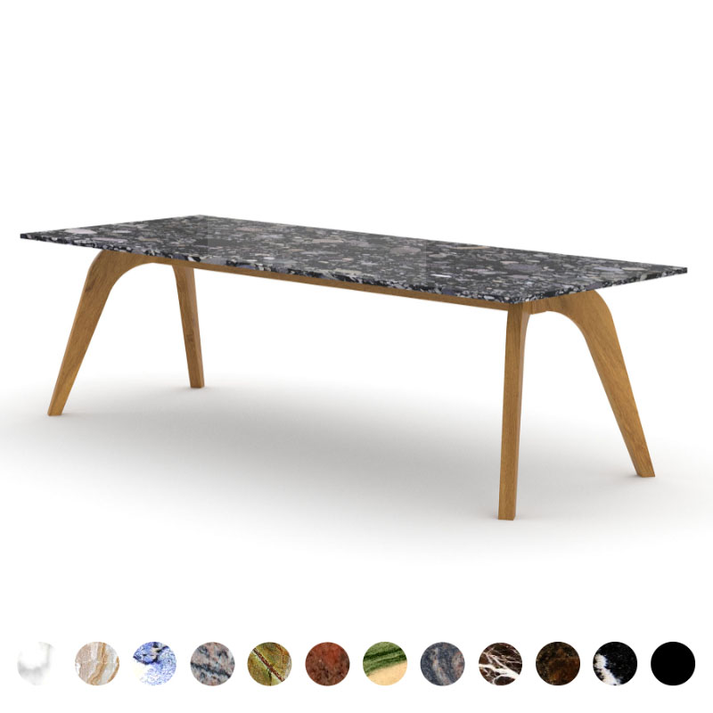 Deluxe Esstisch Marmor Marinace Noir und Holzgestell konfigurieren premium Kiel