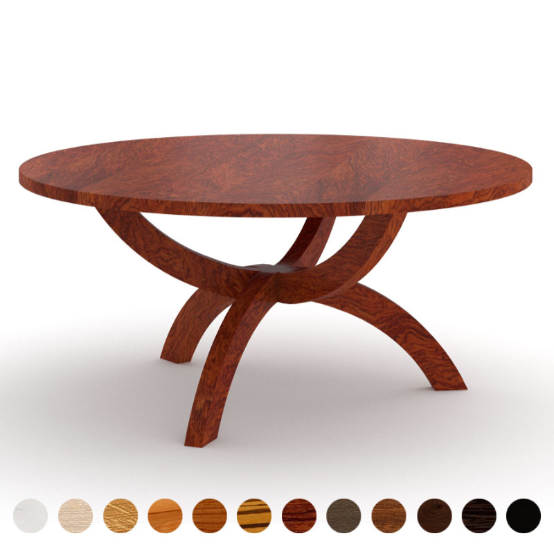 Deluxe Massivholztisch Bubinga rund Malaga