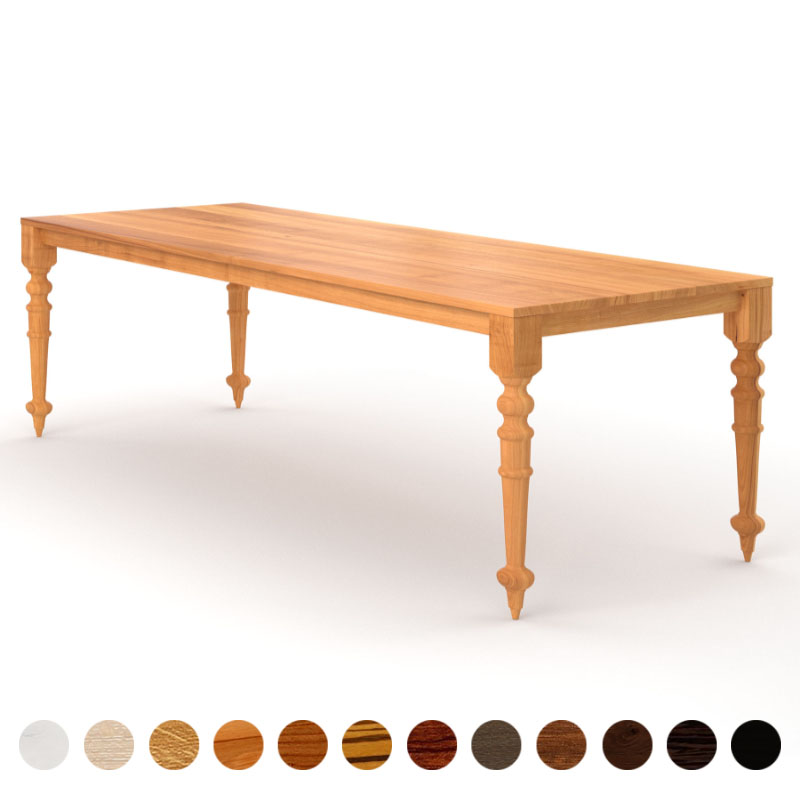 Vintage Esstisch aus Massivholz Birnbaum mit gedrechselten Beinen Ruhland