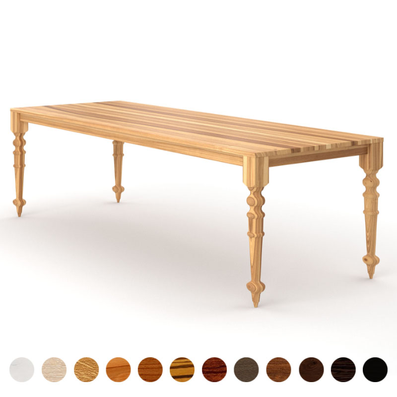 Vintage Esstisch aus Massivholz Kernesche mit gedrechselten Beinen Ruhland