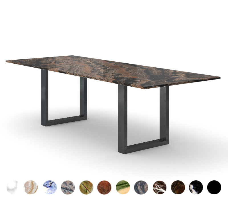 Premium Esstisch Marmor Stein Frappuccino Metallkufen konfigurieren Ulm