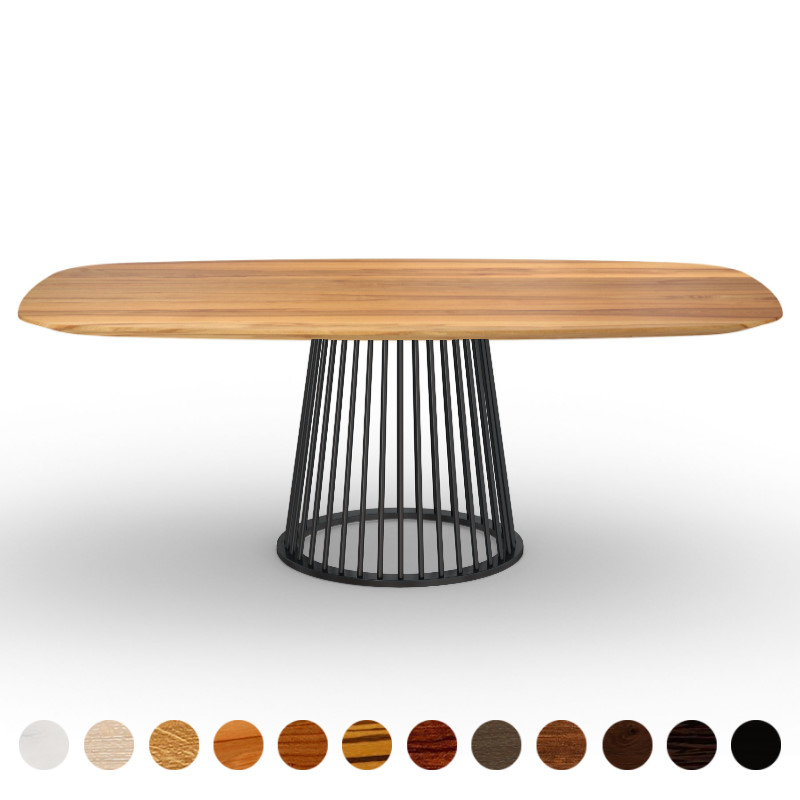 Luxus Esstisch mit Massivholzplatte Kernbuche und Mittelsäule Augsburg