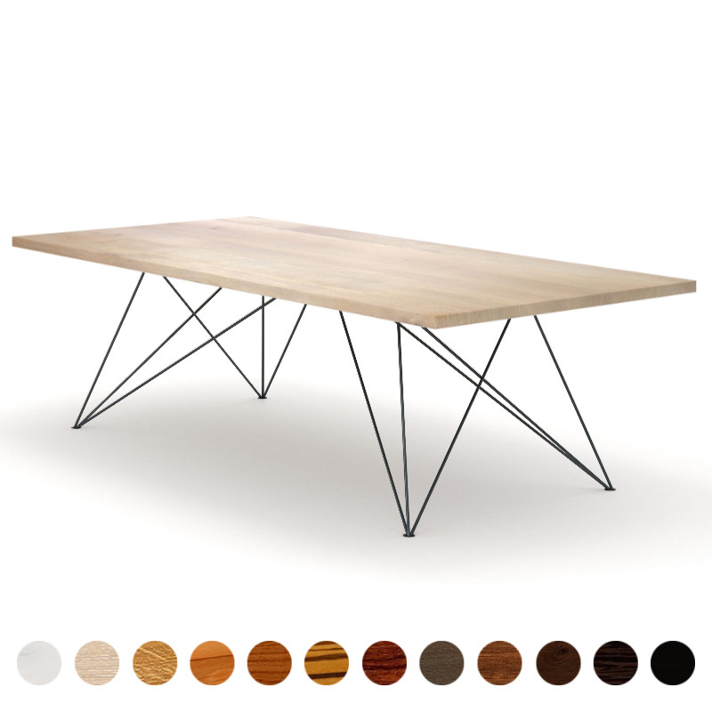 Esstisch design mit Massivholz Tischplatte Eiche-gekälkt nach Maß Koblenz