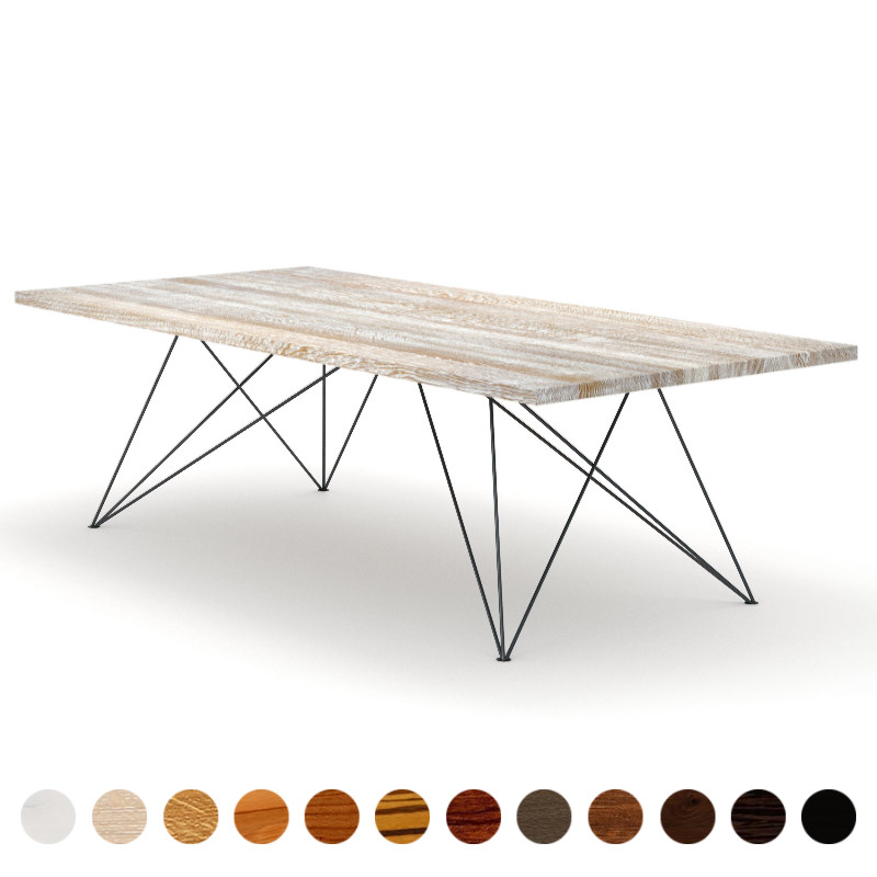 Esstisch design mit Massivholz Tischplatte Eiche shabby chic nach Maß Koblenz