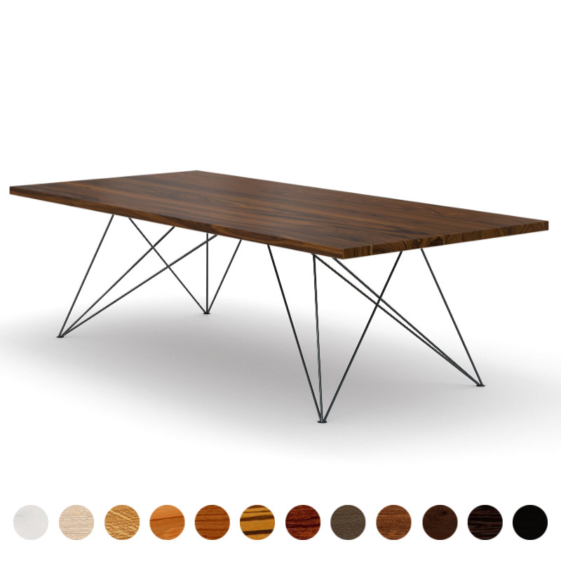 Esstisch design mit Massivholz Tischplatte Nussbaum-amerikanisch nach Maß Koblenz