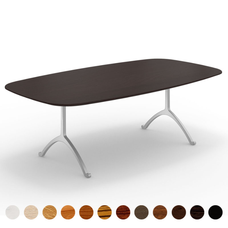Hochwertiger Esstisch mit Massivholzplatte Wenge Tischbeine Edelstahl Jersey