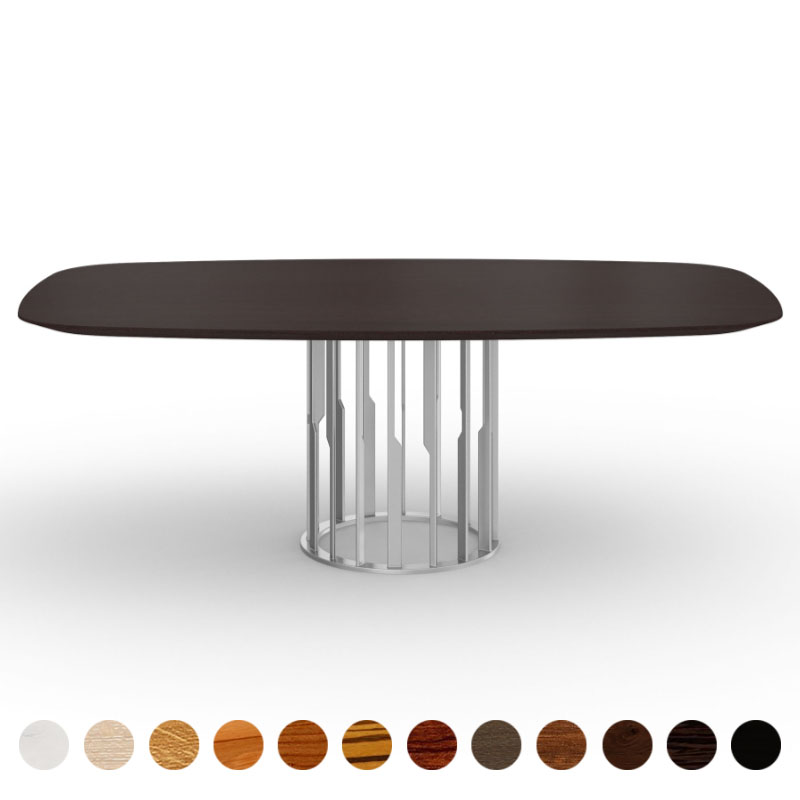 Esstisch mit massiver Holzplatte Wenge und Mittelsäule Dijon