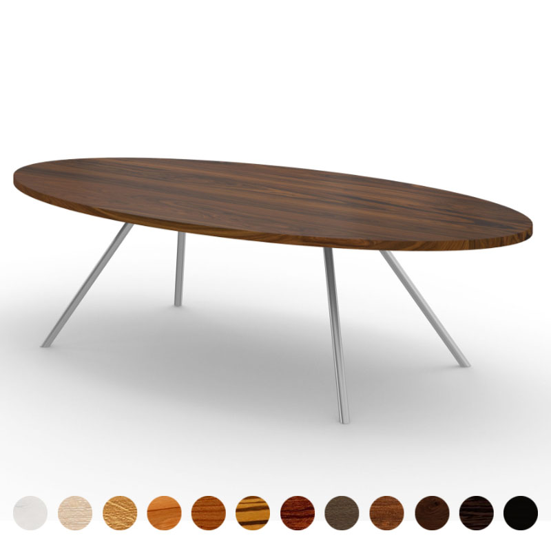 Premium Esstisch Massivholz Nussbaum-amerikanisch rund/oval Graz