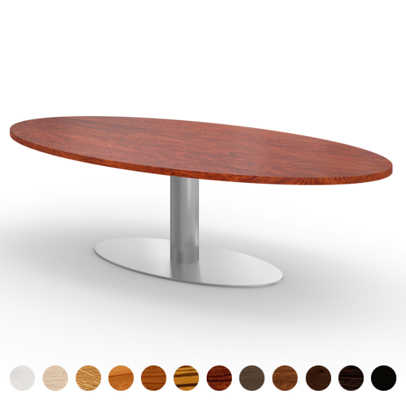 Premium Esstisch Massivholz Bubinga oval/rund mit Mittelfuß Verona