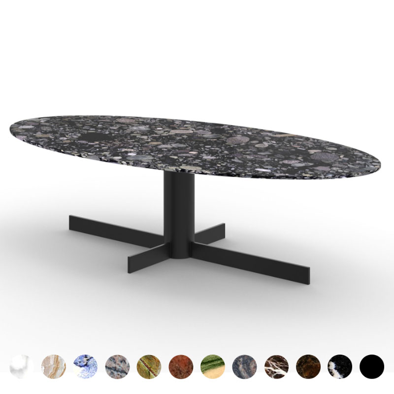 Designertisch Naturstein Marinace Noir Metallgestell Villach