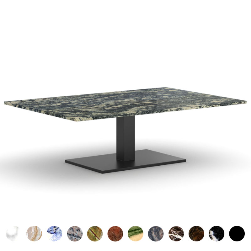Säulentisch mit Steinplatte Marmor Amadeus Granit Mittelfuß Metall Venedig