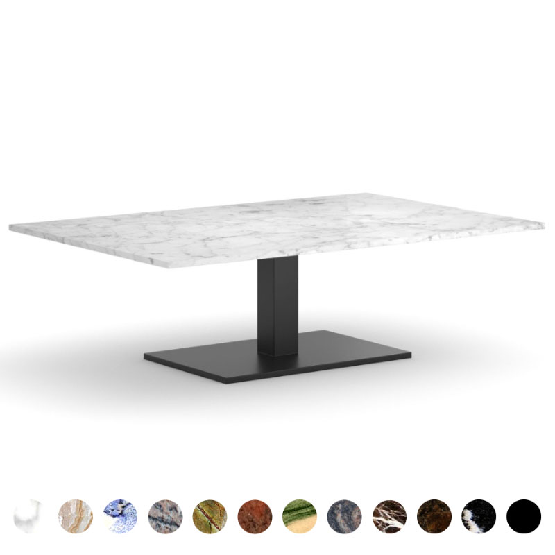Säulentisch mit Steinplatte Marmor Carrara Marmor Granit Mittelfuß Metall Venedig