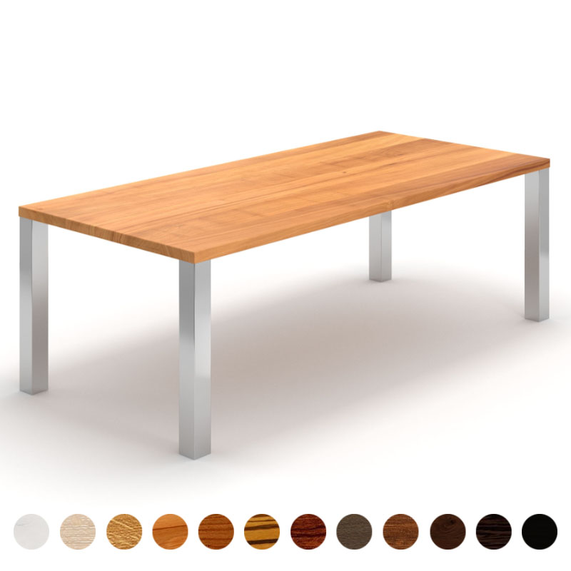 Massivholz Tisch nach Maß Birnbaum mit Metallbeinen Philadelphia