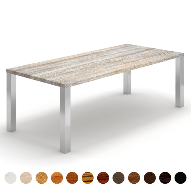Massivholz Tisch nach Maß Eiche shabby chic mit Metallbeinen Philadelphia
