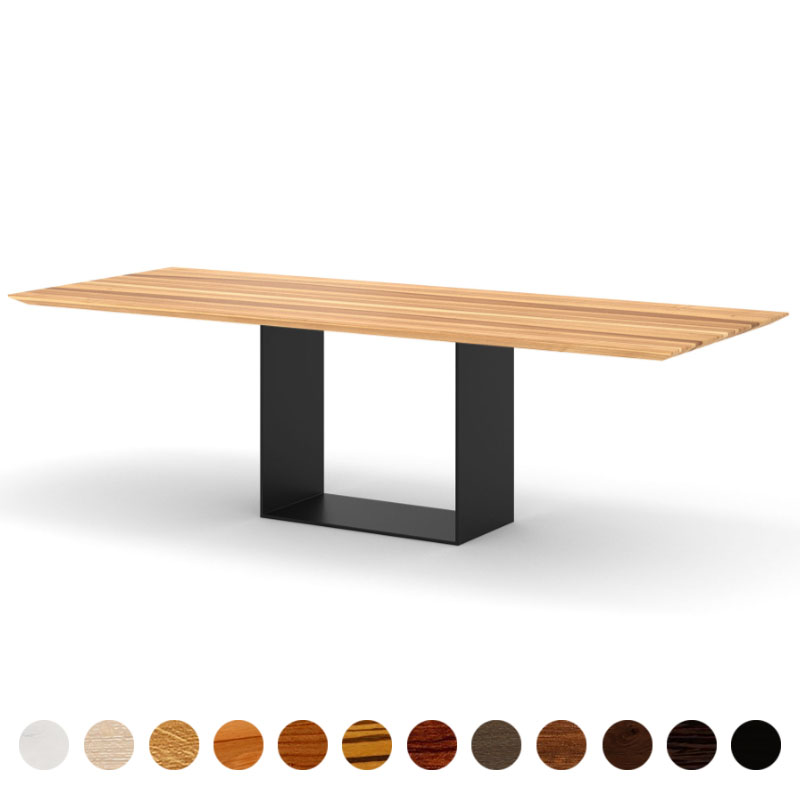 Exklusiver Designertisch Kernesche mit massiver Tischplatte Minsk