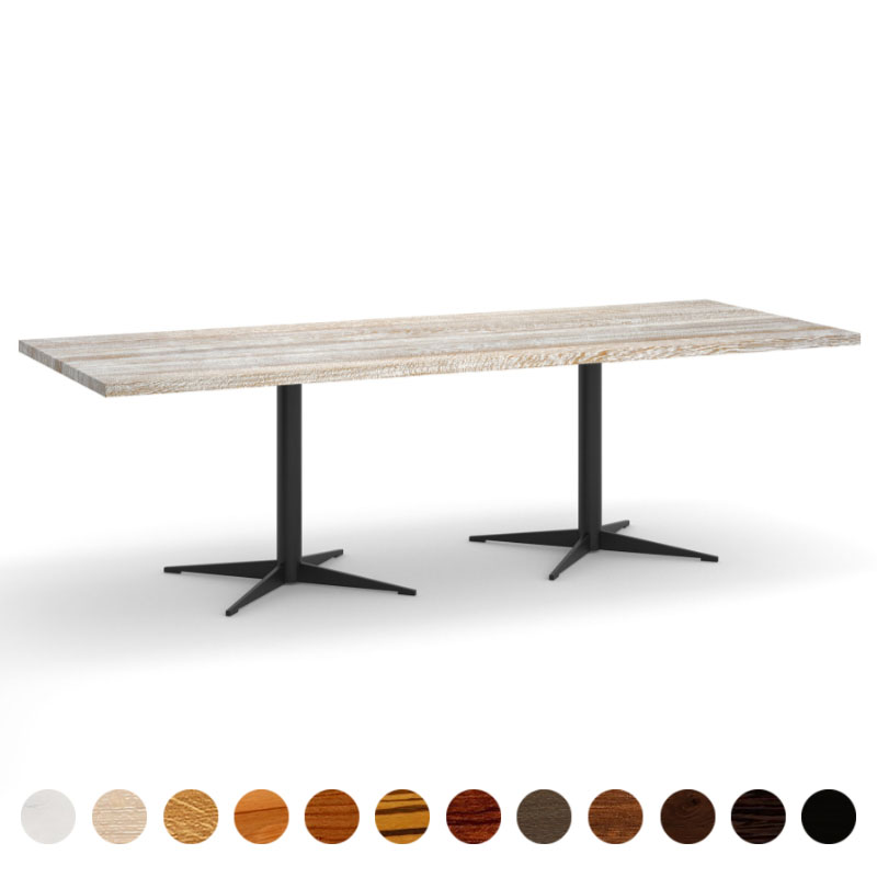 Hochwertiger Esstisch Massivholz Eiche shabby chic mit Tischsäulen Celle