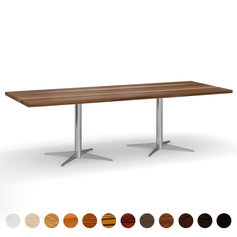 Hochwertiger Esstisch Massivholz Nussbaum-satin mit Tischsäulen Celle