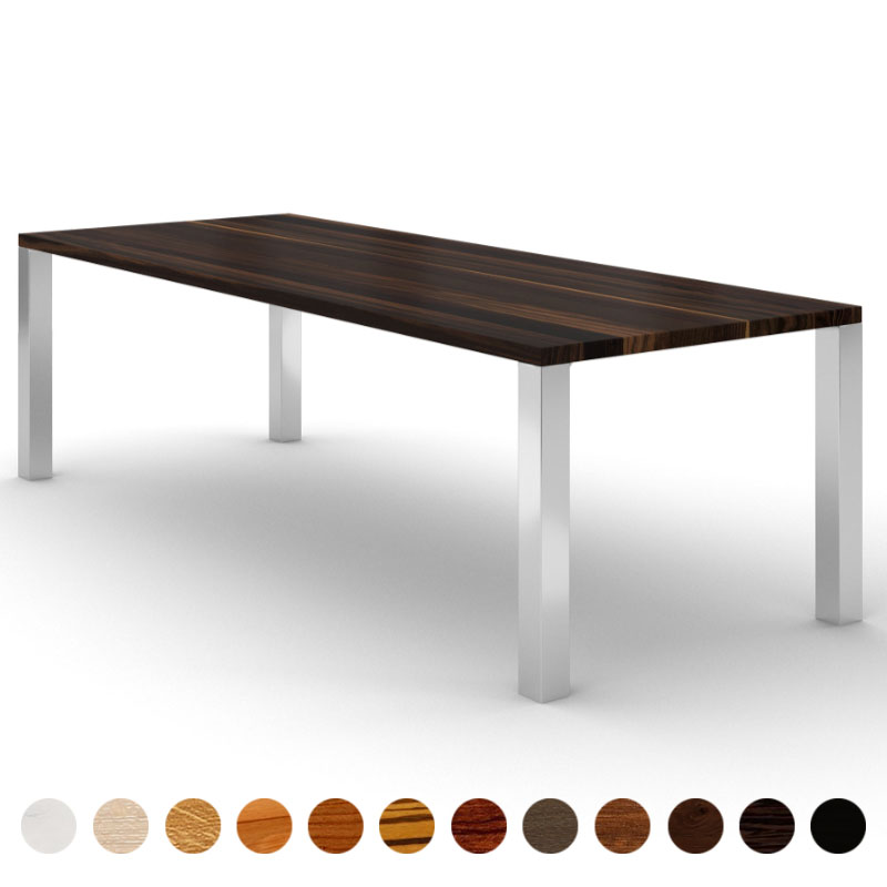 Esstisch modern aus Massivholz Oak-smoked mit X-Gestell nach Maß Homel