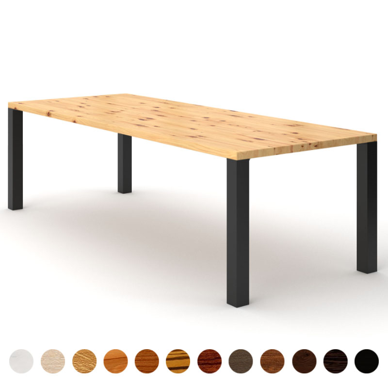 Esstisch modern aus Massivholz Zirbe mit X-Gestell nach Maß Homel