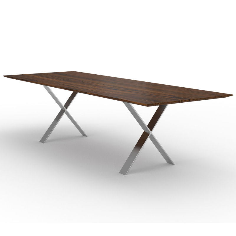 Luxus Esstisch Massivholz Nussbaum-amerikanisch mit X-Gestell Kirow