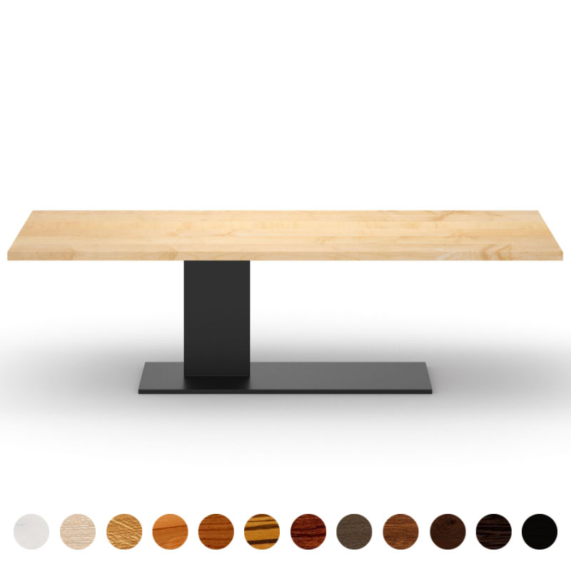 Deluxe Designertisch mit Tischplatte aus Massivholz Ahorn Prato