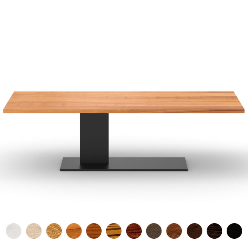 Deluxe Designertisch mit Tischplatte aus Massivholz Birnbaum Prato