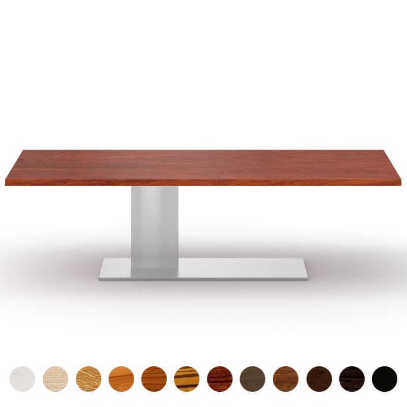 Deluxe Designertisch mit Tischplatte aus Massivholz Bubinga Prato