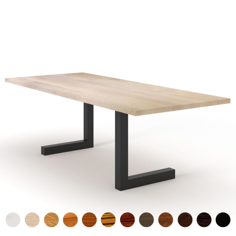 Designer Esstisch Massivholz Eiche-gekälkt nach Maß Modena