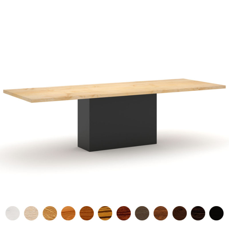 Esstisch massiv Ahorn mit Mittelsäule aus Metall Catania