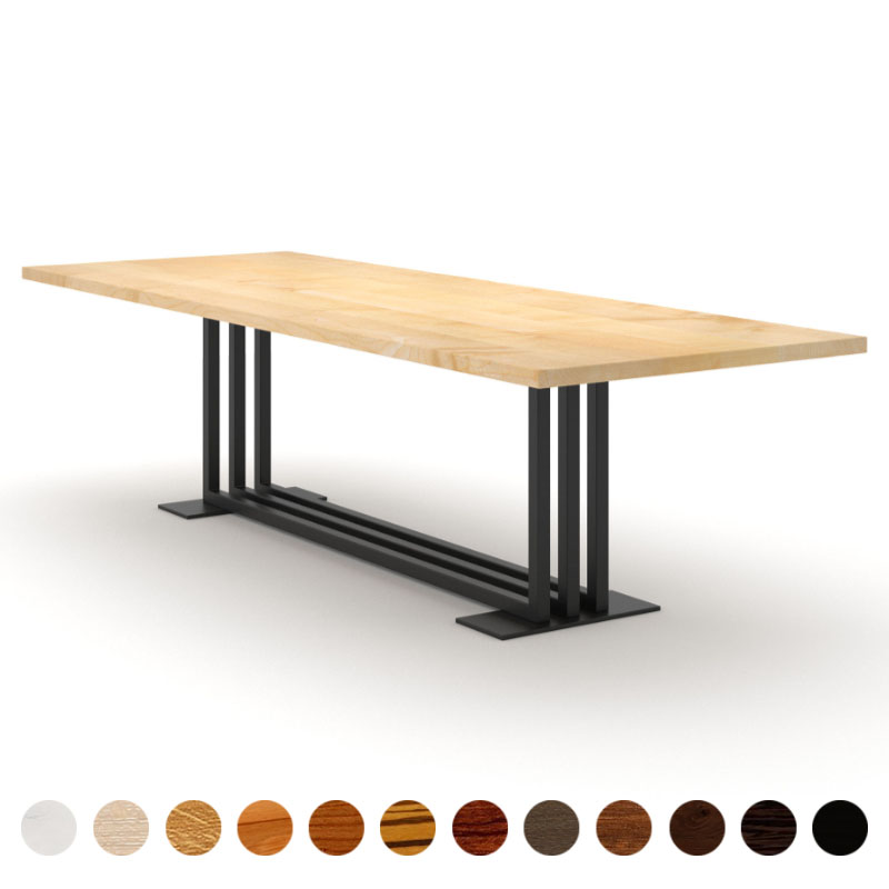 Hochwertiger Esstisch nach Maß Massivholz Ahorn und Metallgestell Vittoria