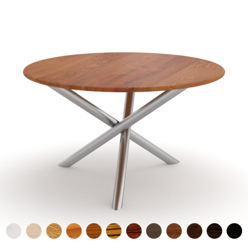 Runder Esstisch nach Maß mit Massivholz Kirsche-amerikanisch Tischplatte Sevilla