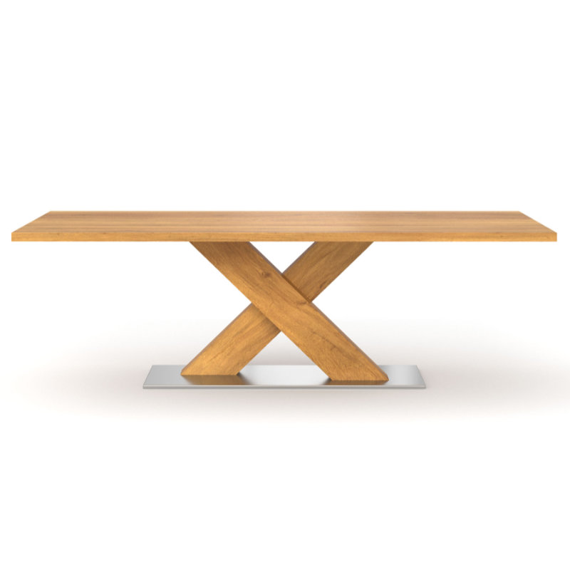 Luxus Massivholz Esstisch mit X-Gestell Eiche Danzig