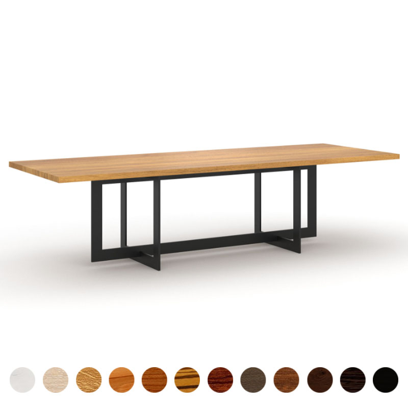 Exklusiver Esstisch Massivholz Eiche mit Metallgestell Lissa