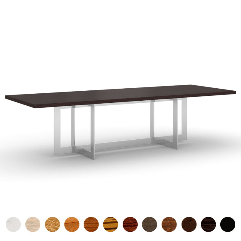 Exklusiver Esstisch Massivholz Wenge mit Metallgestell Lissa