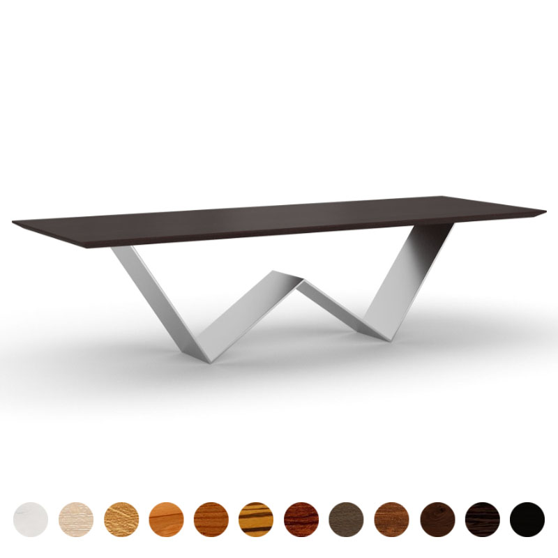 Deluxe Esstisch mit Massivholz Wenge Tischplatte nach Maß Messina