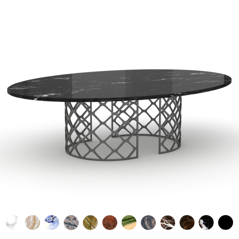 Luxus Esstisch Stein Granit Via Lattea Metallgestell konfigurieren Denver