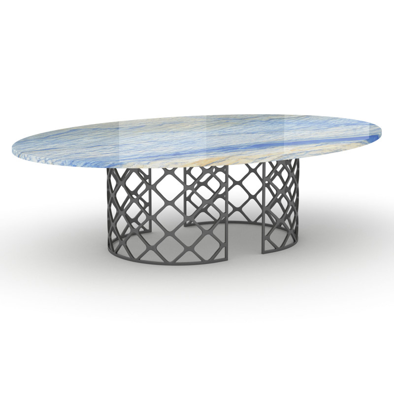 Luxus Esstisch Stein Granit Metallgestell Azul Macaubas konfigurieren Denver